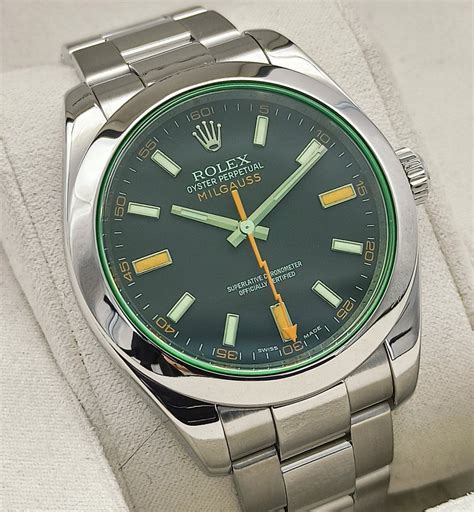 rolex milgauss green ebay|rolex milgauss green glass replacement.